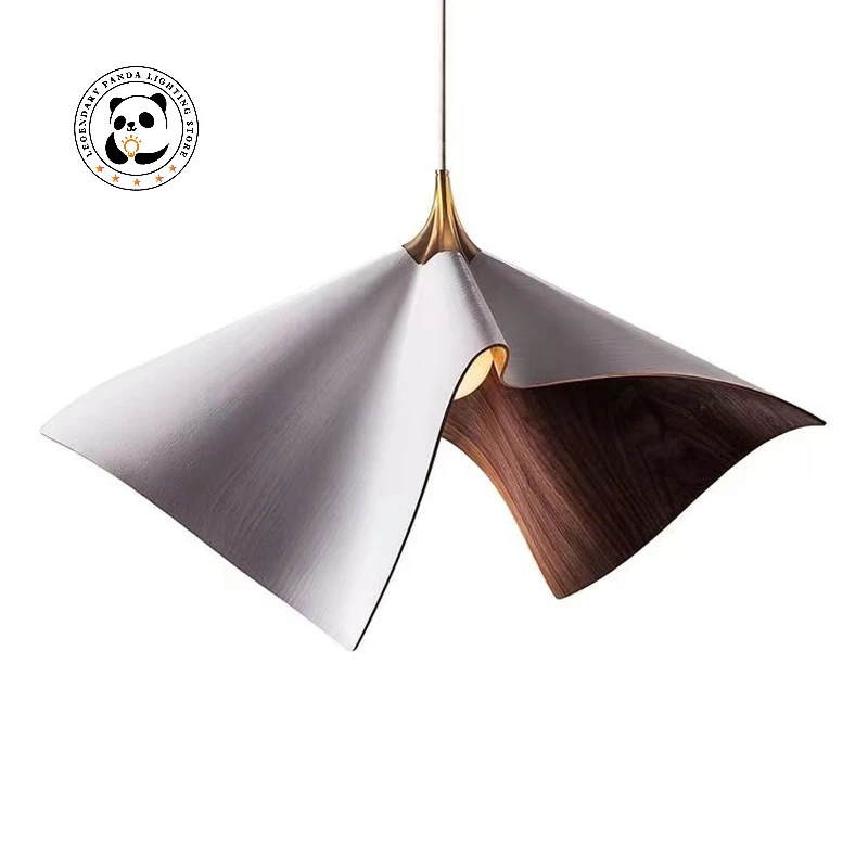 

Resin Wood Grain Pendant Light Modern Dinning Table Led Ring Hanging Lamp Hot Bending Process Lampshade Minimalist Home Decor