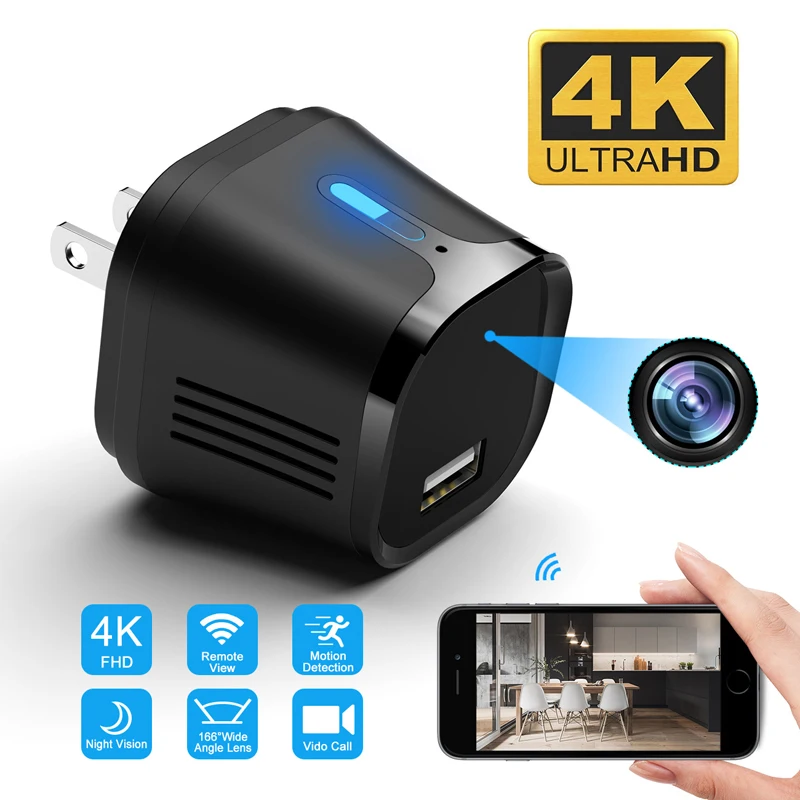 C23 Wifi корпус камеры 4K HD секретное зарядное устройство для телефона Mini Cam монитор Sem