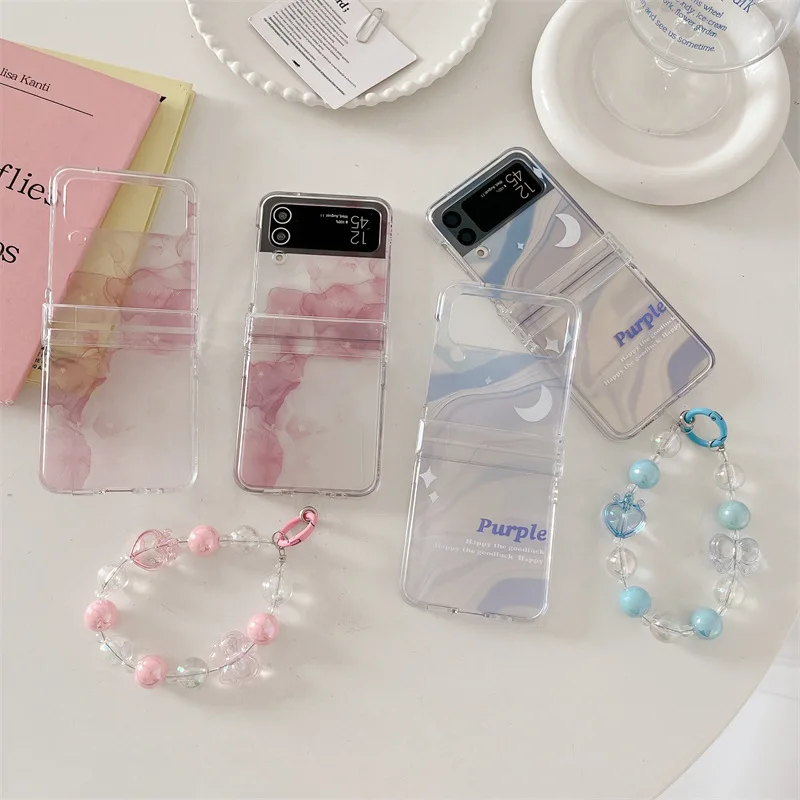 

Ink Transparent Phone Case for Samsung Galaxy Z Flip 3 Z Flip 4 Hard PC Back Cover for ZFlip3 ZFlip4 Case Shell