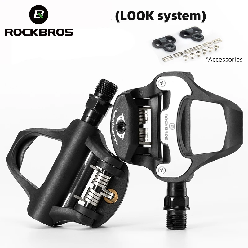 

ROCKBROS Bike Pedals Bicycle Self-Locking Pedal For SPD LOOK Aluminum Alloy 9/16" Axle Sealed BearingUltralight Bike Pedals