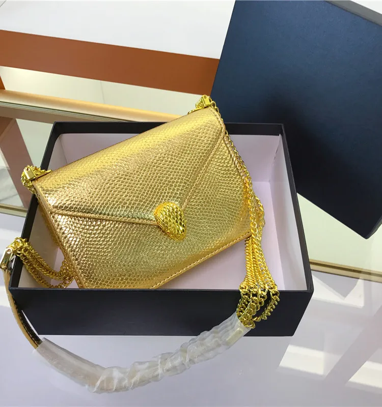 

Роскошная металлическая элегантная сумочка из искусственной кожи с узором в виде змеи и металлическим замком, Высококачественная сумка че...