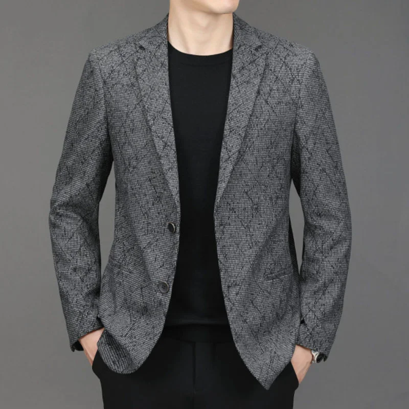 

New luxury Men Suit Jackets Spring Autumn Jacket Small Blazer Business Casual Jacquard Mens Slim Fit Blazer terno masculino