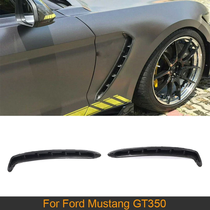 Переднее боковое крыло из углеродного волокна, обшивка для вентиляционного отверстия, крышка для Ford Mustang Shelby GT350 2019 2020, крыло с вентиляционным отверстием, обшивка Переднее боковое крыло из углеродного волокна, обшивка для вентиляционного отверстия, крышка для Ford Mustang Shelby GT350 2019 2020, крыло с вентиляционным отверстием, обшивка