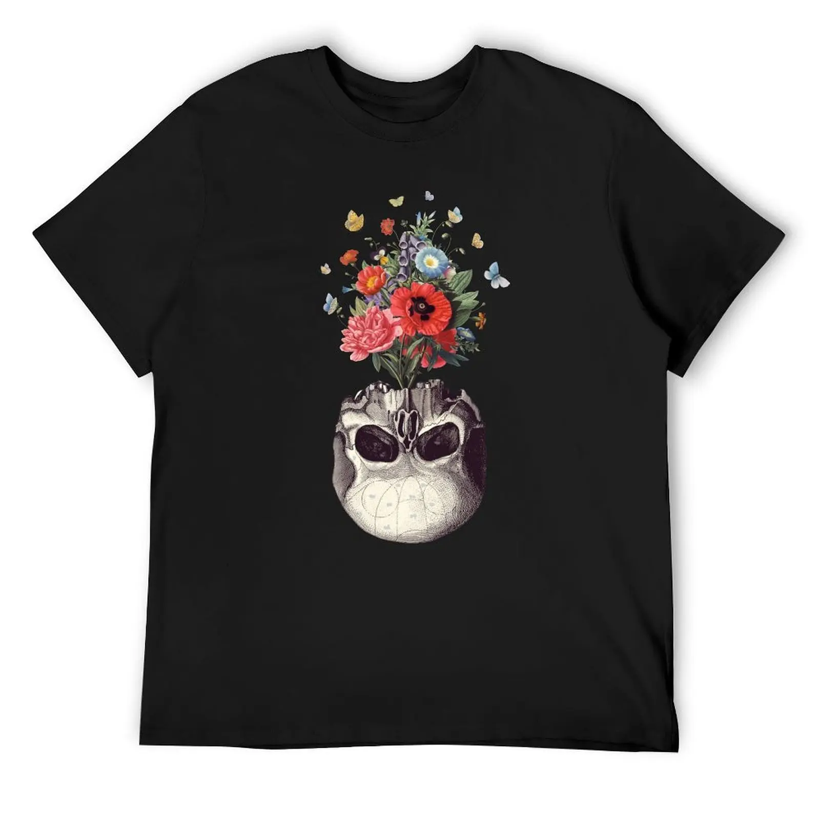 Футболка Memento Mori милая одежда черные футболки для мужчин хлопок