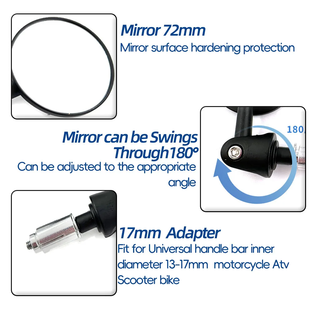 Для 22 мм 7/8 руля Универсальный мотоциклетный Мотор велосипед выпуклое зеркало