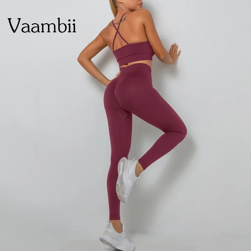 

New Gym Clothing For Women Seamless Yoga Set 2 Piece/set Crop Tops Sexy Leggings 2022 Tracksuit Sportwear Sport Outfit For Woman