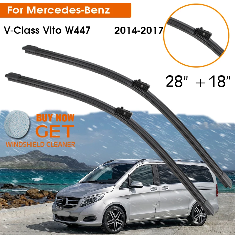 

Car For Mercedes-Benz V-Class Vito W447 2014-2017 Windshield Rubber Silicon Refill Front Window Wiper 28"+18" LHD RHD Accessorie
