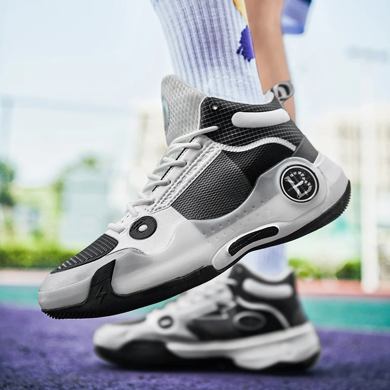 Professional brand men's shoes outdoor basketball training shoes anti-slip high-top couple breathable men's basketball shoes