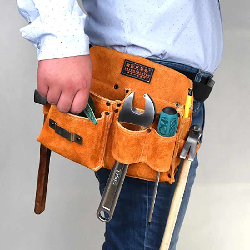 Кобура из воловьей кожи сумка-органайзер для инструментов электрика большая