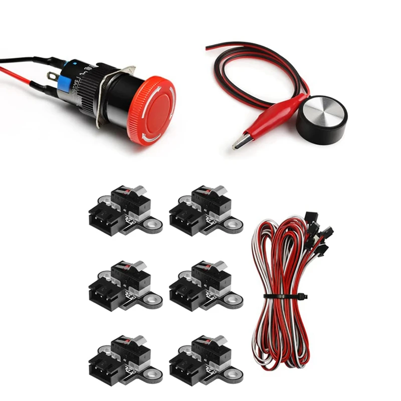 

New-Essential Accessories Kit For CNC Machine 3018Prove,Emergency Stop,Z-Axis Tool Setting Touch Probe, Micro-Switches