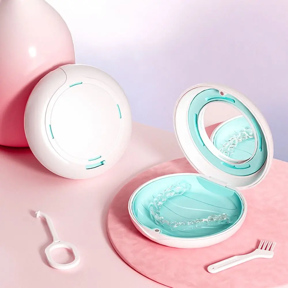 

Ventilated Denture Storage Box With Mirror Dental Orthodontic Retainer Case Portable False Teeth Container Oral Care Dentistry