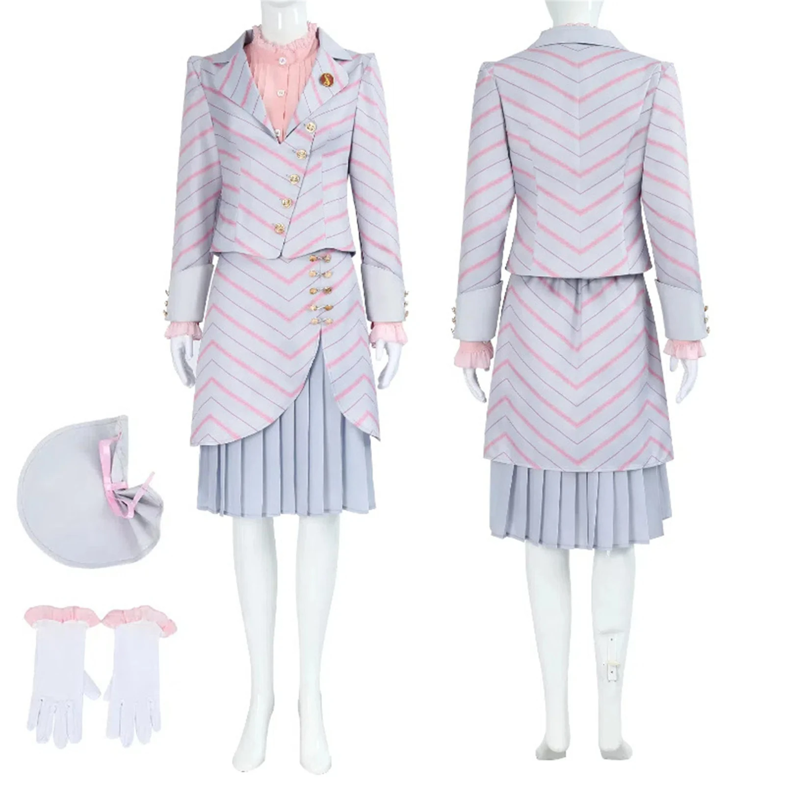 Костюм для косплея из фильма Глинда элегантная униформа полосатая куртка юбки