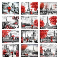 cross stitch kits diy landscape ecological cotton thread 14ct unprinted embroidery needlework home decoration trees 1