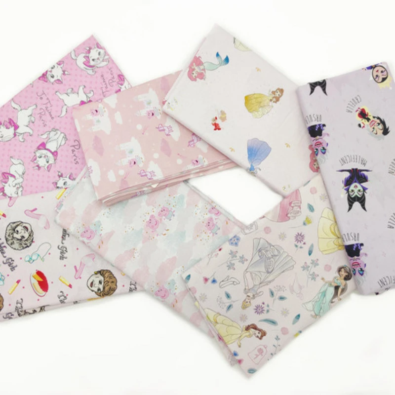 Милая ткань из чистого хлопка с принтом мультяшных животных Хлопковая