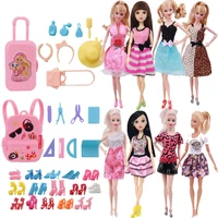 kieka new handmade 31 pcs pack accessories for barbie miniatures 8 dresses 8 school things 8 fire tools 5 shoes for 11 5 inches
