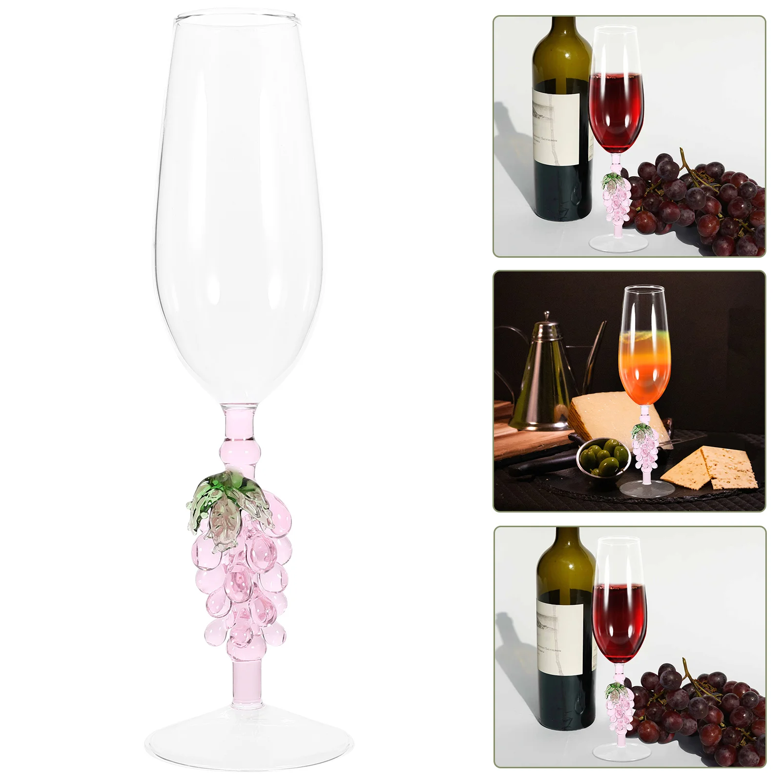 

High Foot Glass Goblet Glasses Party Flute Decorative Red Container