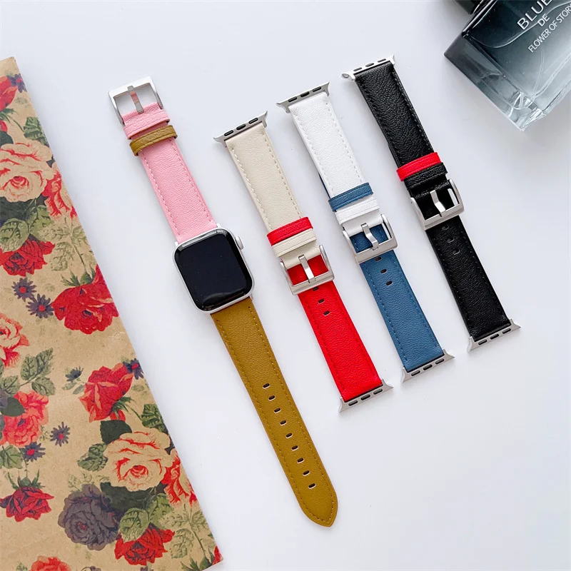 

Business Leather Band For Apple Watch Strap 44 40mm 45 41mm 38mm 42 49mm Single Tour Bracelet For IWatch Series 7 6 3 SE Ultra 8