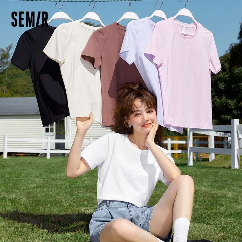 Футболка Semir Женская Базовая с коротким рукавом белая Простая рубашка подкладкой
