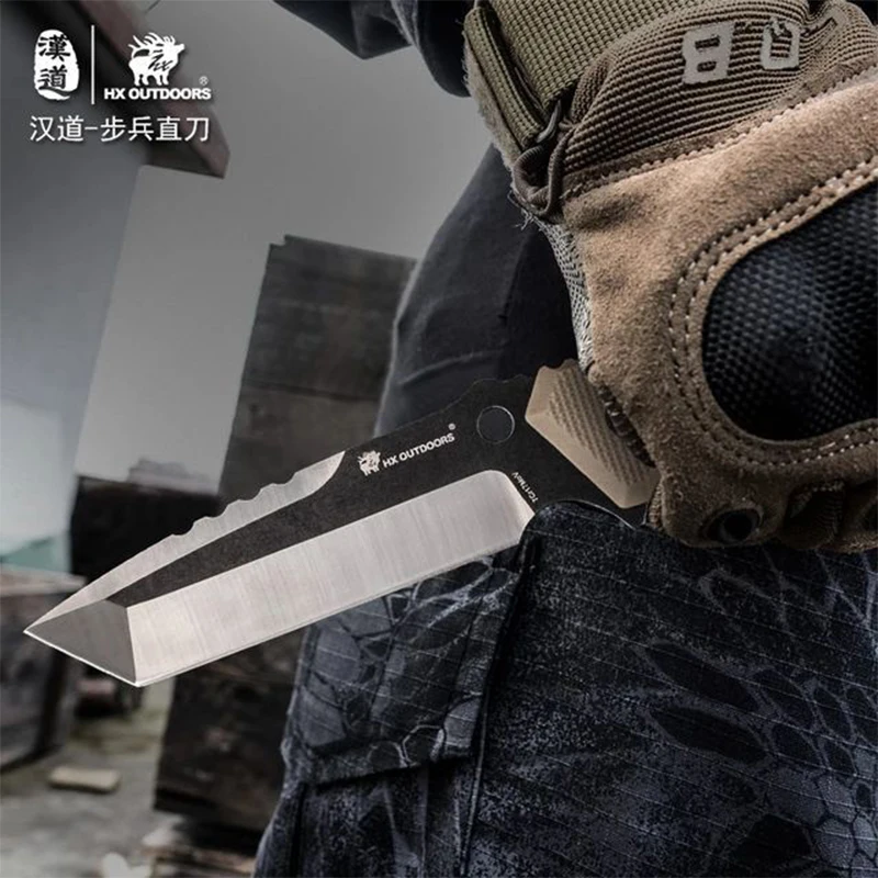 Тактический прямой нож Hando 7CR14MOV для кемпинга на открытом воздухе рукоятка G10