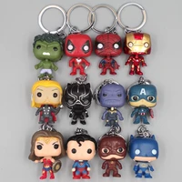 4pcsset disney avengers spider man iron man hulk black panther action figure keychains pendant accessories gift