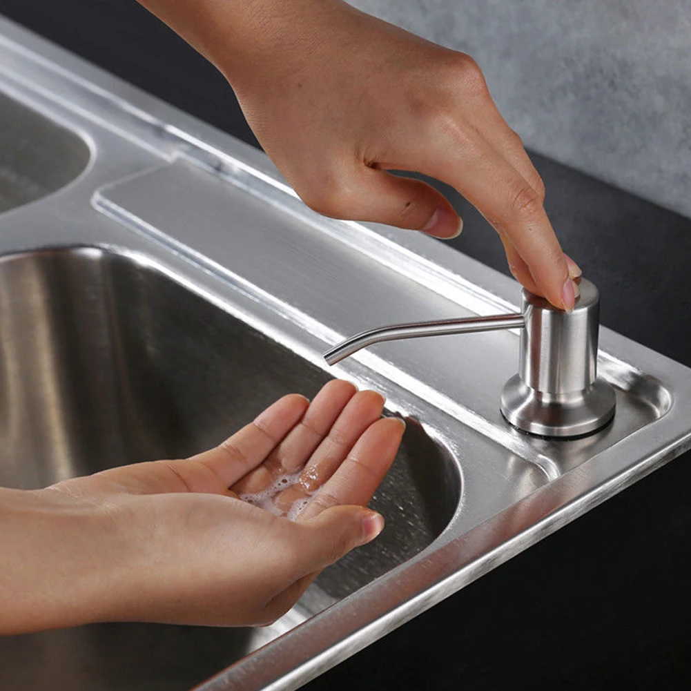 

Sink Soap Dispenser Accessories Bathroom Kitchen Lotion Replacement Shampoo Spare Parts Stainless Steel+Plastic