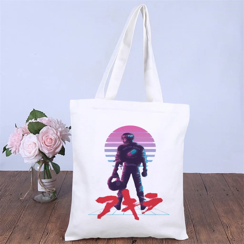 

Retro Shotaro KanedaHandbag Akira 80s Japanese Manga Film Shoulder Canvas Bag Teens Pocket Shopper HandBag Kawaii Pouch Tote Bag