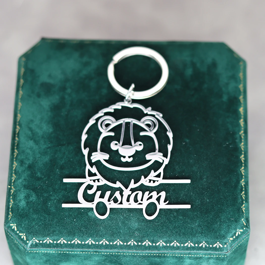 Брелок с подвеской в виде льва из нержавеющей стали на заказ для женщин брелок