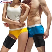 thigh supportadjustable compression sleevethigh brace hamstring wrap with anti slip silicone strips for prevent leg strains