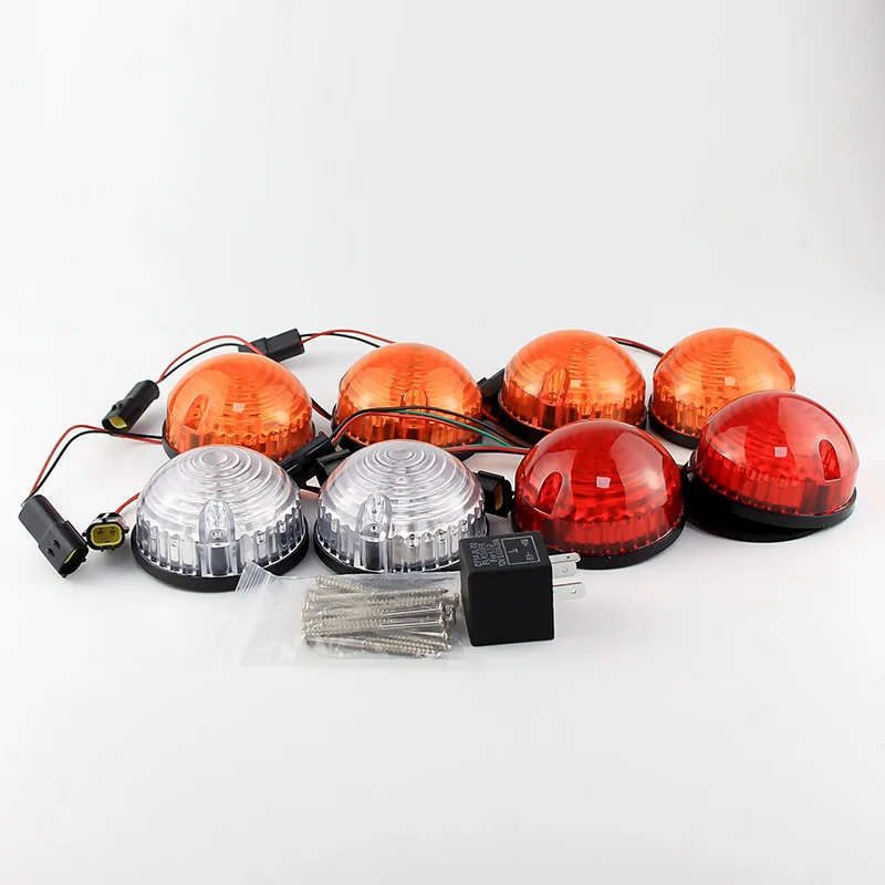 8 шт. прозрачные линзы передний и задний фонарь поворота для Land Rover 1/2/2A/3 серии