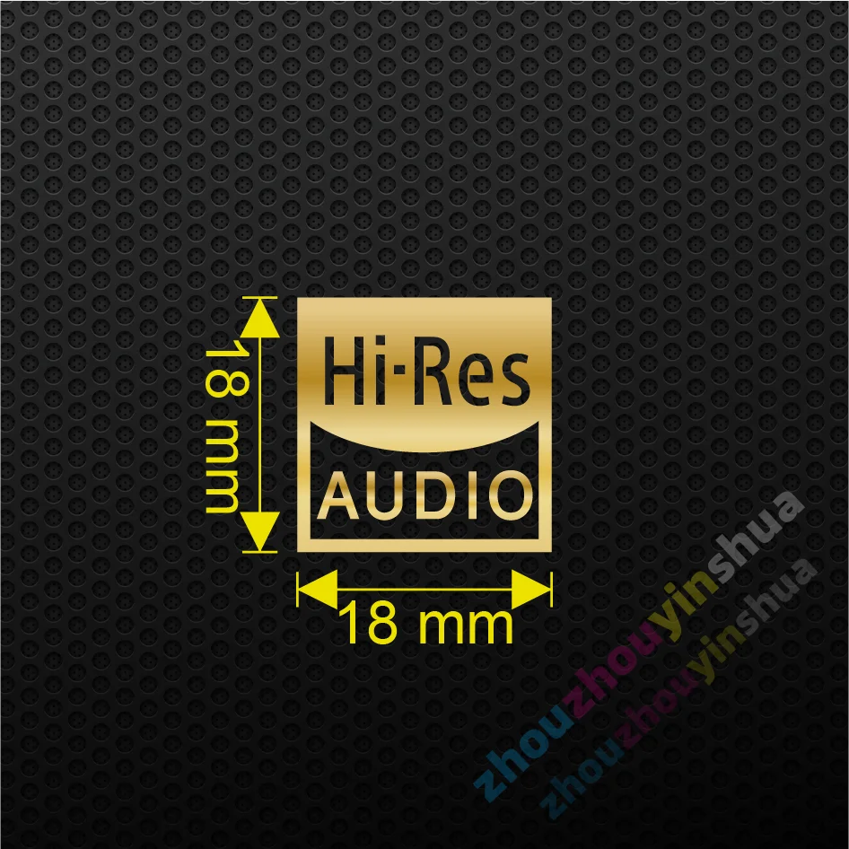 

Металлическая наклейка Hi-Res AUDIO ZHOUYAN золотая