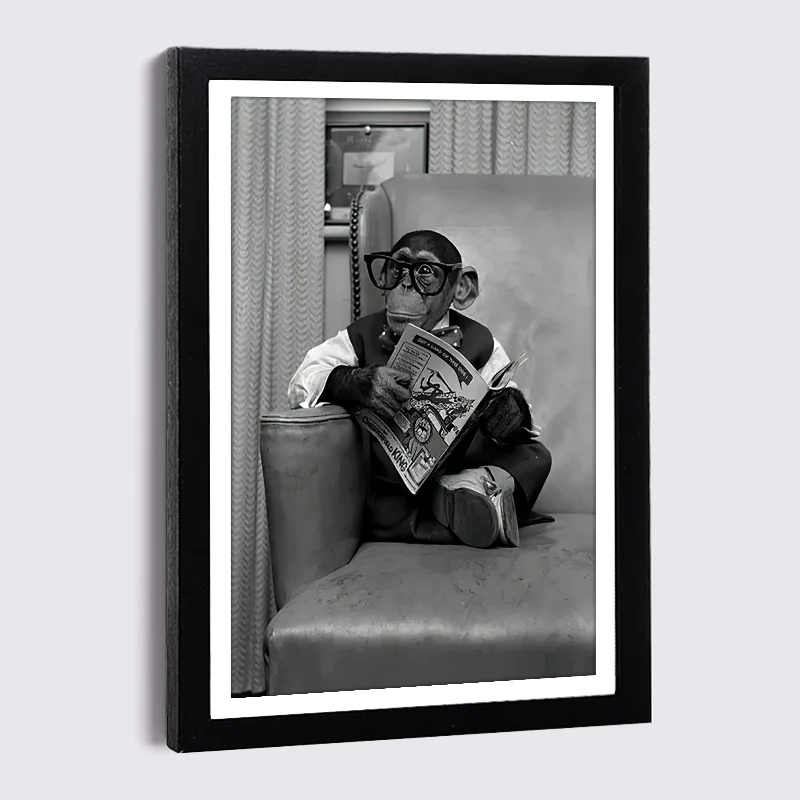 

Nordic Family Photo Frame Wall Chimpanzee Monkey Canvas Poster and Prints9x13 21x30Black Wood Frame Luxury Decor Painting Frames
