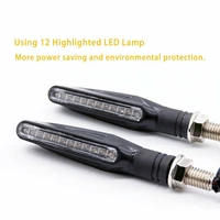 2pcs motorcycle turn signals lights led bar flashers in line 12led signal indicator motorbike 12v directional accessories