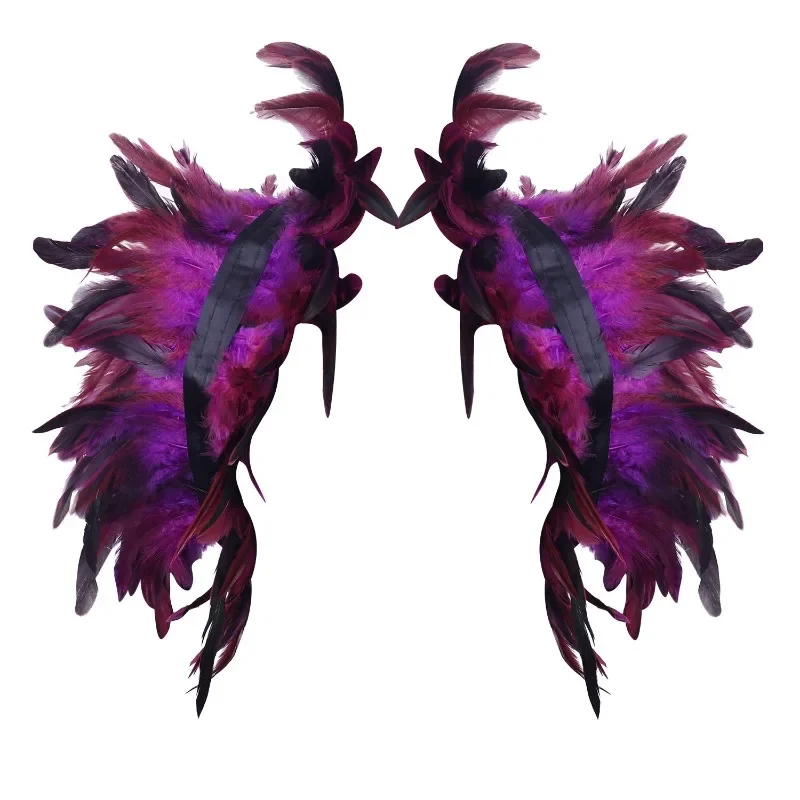Готическая шаль с перьями для Хэллоуина бальное шоу аксессуары из перьев накидка