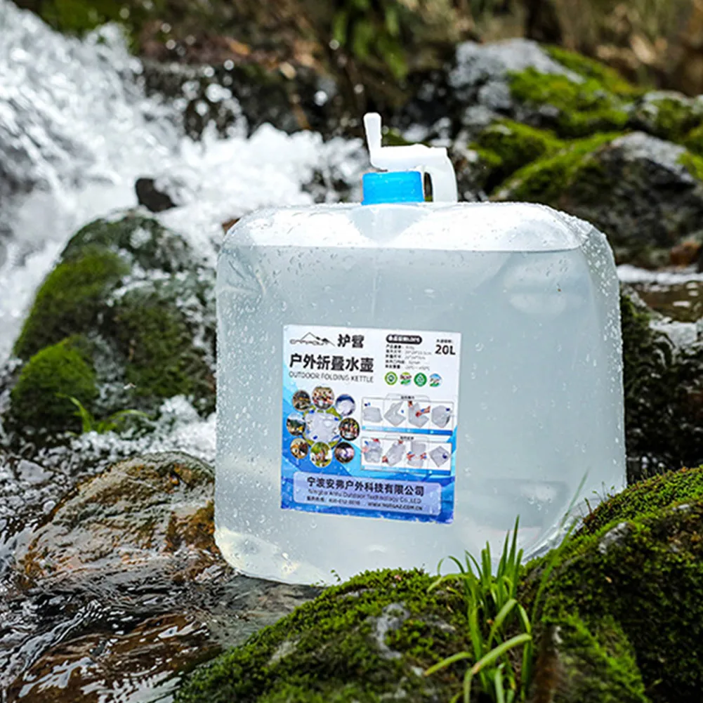 

Складная сумка для хранения воды 20 л, прозрачная сумка для путешествий, кемпинга, альпинизма, сумка для хранения воды, органайзер, держатель ...