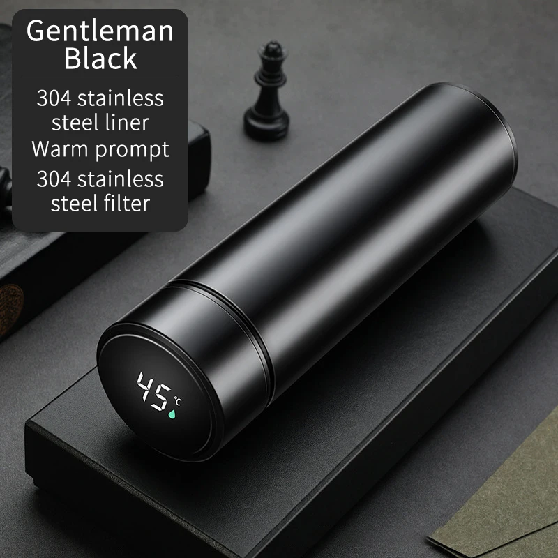 

Smart 304 Stainless Steel Vacuum Water Cup Temperature Display Cup Business Gift in-Car Thermos