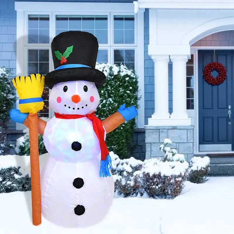 

Рождественская 1,2 м надувная кукла-снеговик со светодиодной подсветкой, рождественские украшения, гирлянда для дома и улицы, украшения для двора, Рождественский Декор