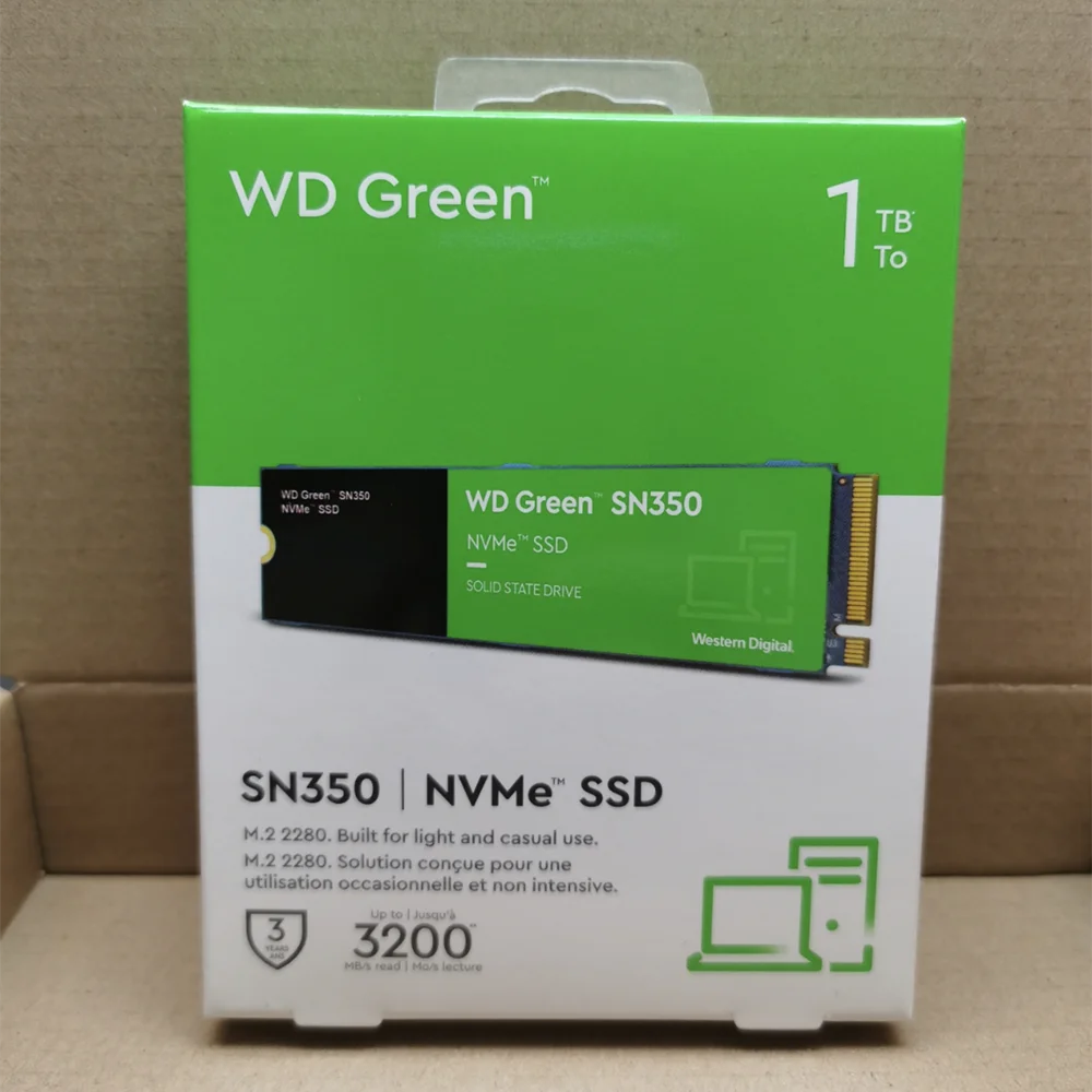 

Promotion!! WD Green SN350 1T M2 NVMe SSD PCIe 3.0 M.2 2280 Internal Solid State Drive Up to 3200MB/s Original Western Digital