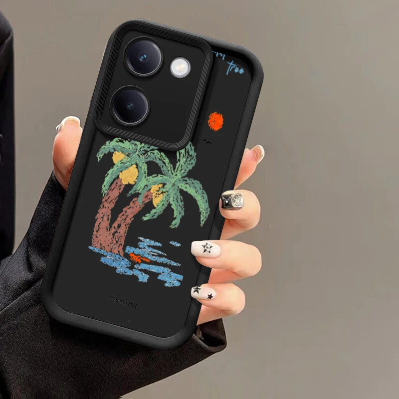 Мягкий чехол с рисунком кокосового дерева Red Sun Beach для VIVO Y35m Y78 Plus Y78m Y77 Y77e Y73t Y11 Y35 Y76s