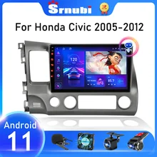Srnubi Android 11 Car Stereo Radio for Honda Civic 8 2005 - 2012 Multimedia Video Player Navigation GPS 2 Din 4G WiFi Audio DVD