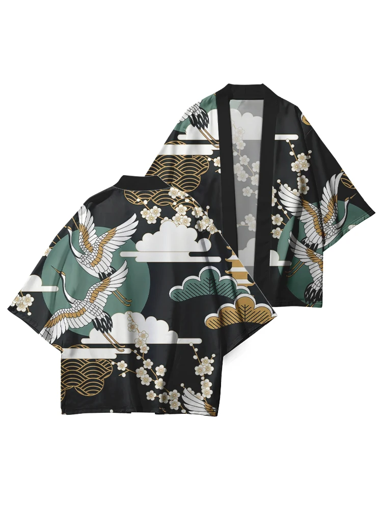 Модный жакет с принтом японское кимоно кардиган Женский традиционный костюм