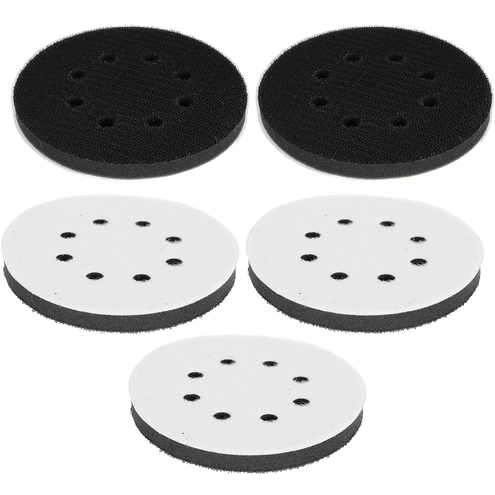 

For Uneven Surface Polishing Interface Pad Abrasives Tool 5pcs 8 Holes For Sanding Pads Hook & Loop Soft Sponge