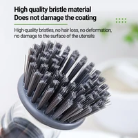 useful economical lightweight kitchen refillable dish soap dispensing brush for office bowl scrubber dish brush