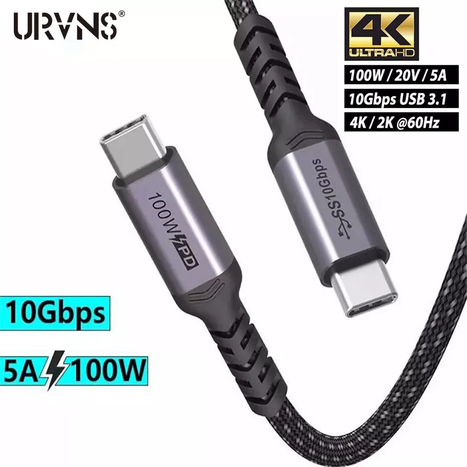 

NEW Type C to USB C Fast Cable 10Gbps 4K60Hz USB 3.1 Type-C Data Cord PD 100W Quick Charge 4.0 3.0 For Macbook mi 9 Pro
