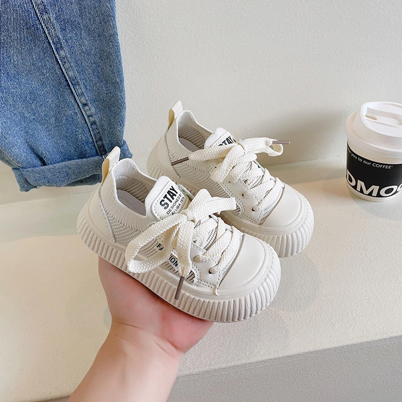 

2023 Autumn Kids Girls Boys Brand Sneakers Canvas Children Toddler Breathable Shoes Running Sport Casule Baby Soft Korean Style