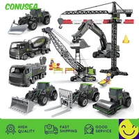 150 scale alloy children car crane model diecast engineering car model excavator mixing crane forklift creative toys for boys