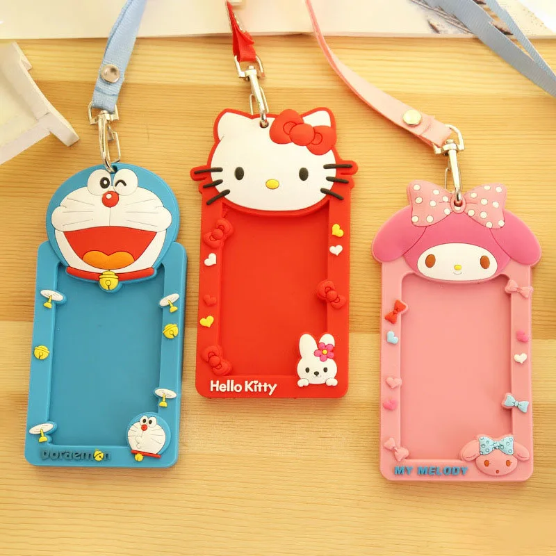 

Kawaii Card Set Sanrio My Melody HelloKittys Cartoon Cute Exquisite Creative Silicone Bus Card Bank Card Storage Card Holder