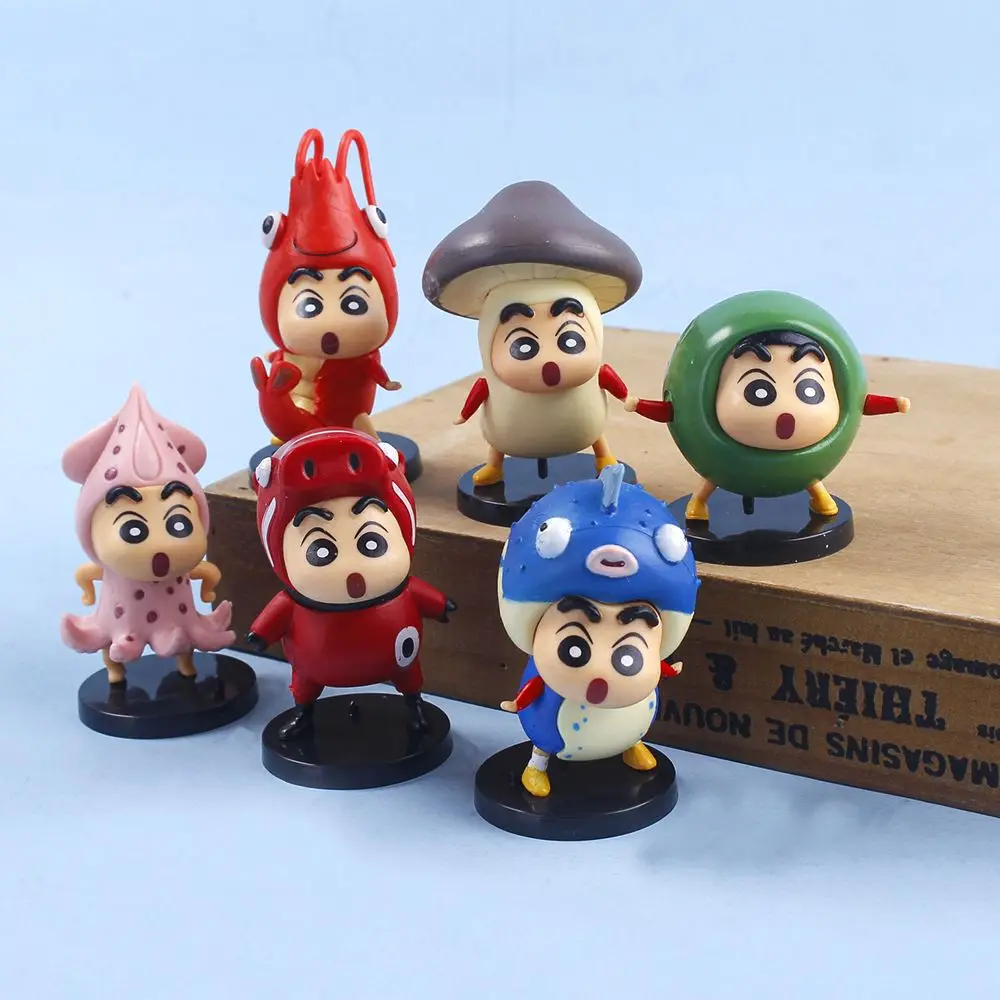 

Милые Мультяшные Куклы Kawaii Crayon Shin Chan, аниме фигурки, косплей, серия японской кухни, настольное украшение, подарки на день рождения