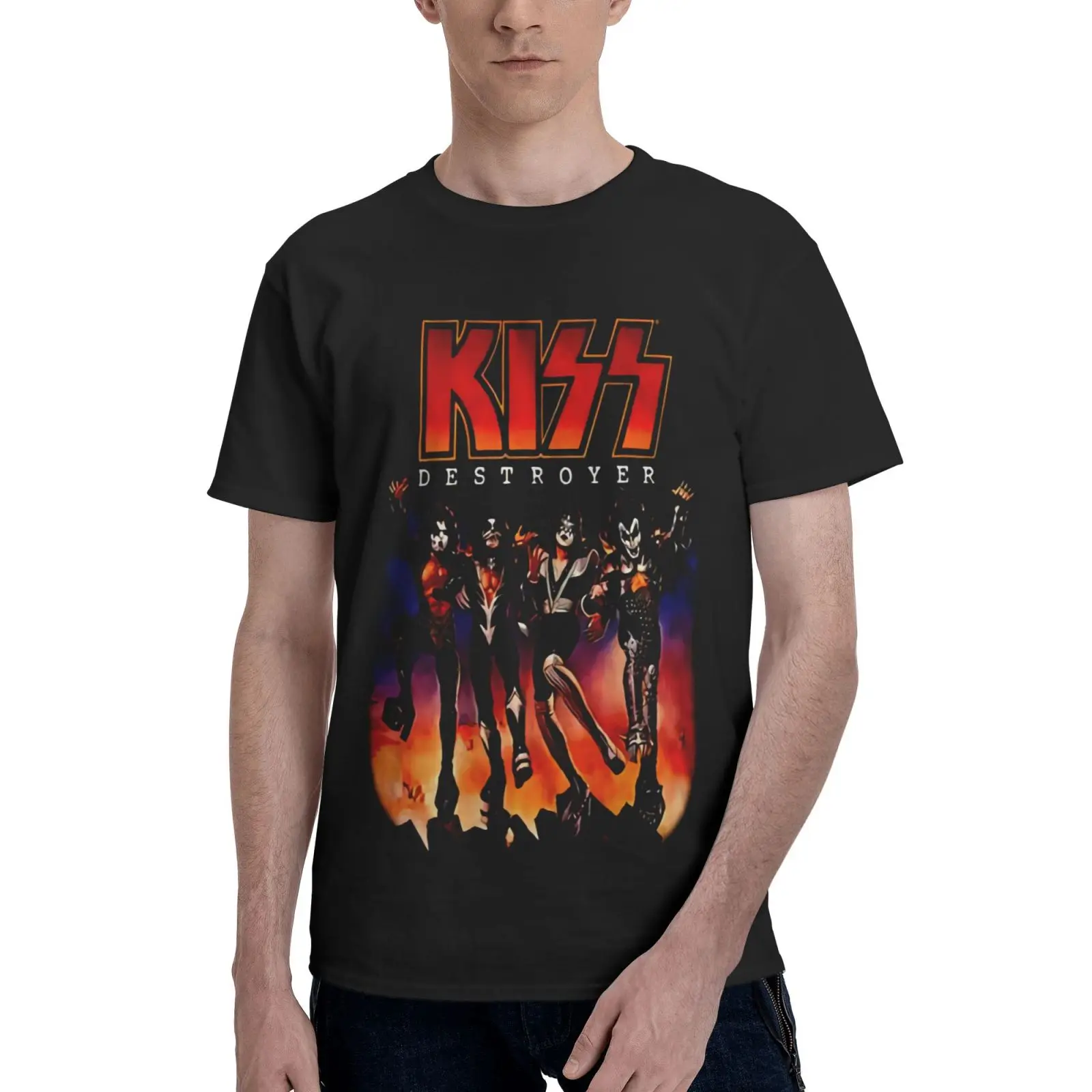 

Футболка с надписью Kiss Band Gene simмонс разрушителем альбом, топы, футболки, мужская футболка, мужские футболки, футболка оверсайз, футболка для ...