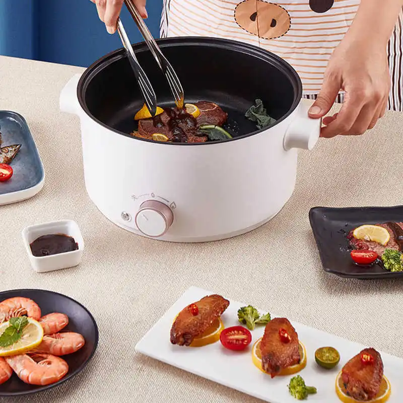 

Electric Cooking Pot 3L 900W Multifunction Nonstick Humanized Design Portable Durable Electric Cooker Cookware EU Plug 220V