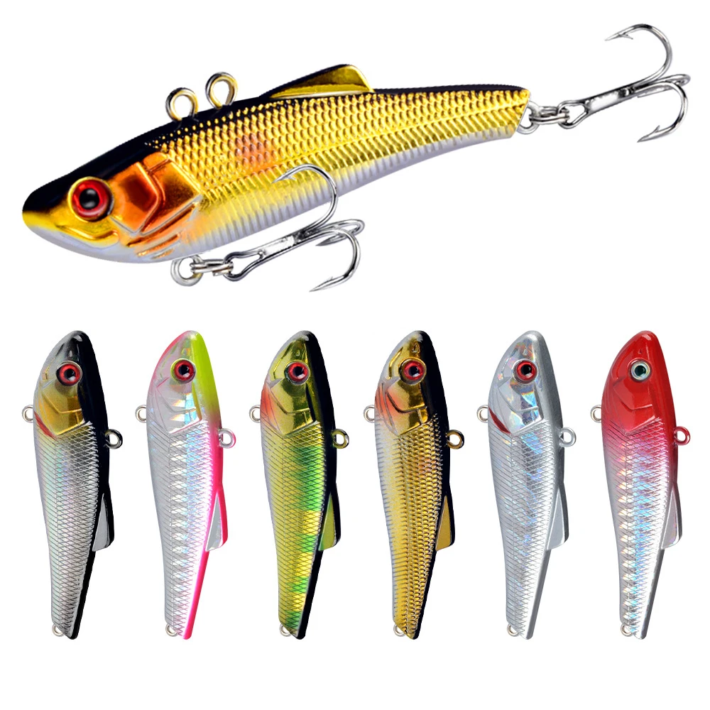 

1 шт., 7 см, 7 г, жесткие вибрирующие приманки, приманка в виде гольяна, тройные Крючки, тонущий кренкбейт, искусственные 3D-глаза